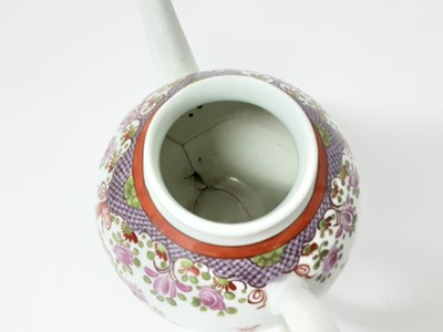Lot 142 - A Lowestoft polychrome teapot and cover, circa 1780