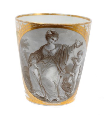 Lot 144 - A very finely painted Chamberlain's Worcester beaker, circa 1795