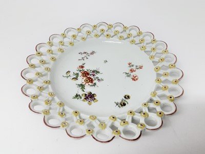 Lot 211 - A Derby dish, with basket moulded pierced border, circa 1758