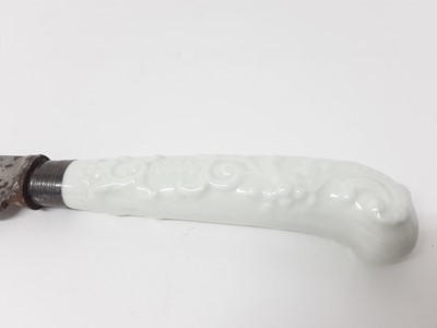 Lot 156 - A knife, with Worcester Porcelain handle, circa 1755-58