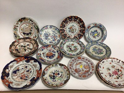 Lot 664 - Good collection of  19th century Masons Ironstone plates and dishes, various patterns and marks (21 pieces)