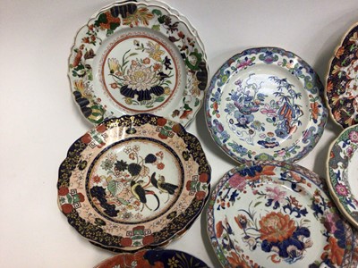 Lot 664 - Good collection of  19th century Masons Ironstone plates and dishes, various patterns and marks (21 pieces)