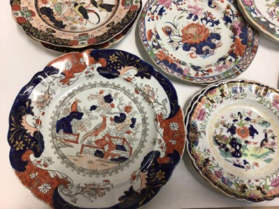 Lot 664 - Good collection of  19th century Masons Ironstone plates and dishes, various patterns and marks (21 pieces)