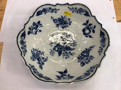 Lot 647 - 18th century Worcester blue and white porcelain bowl, together with a similar Caughley bowl (2)