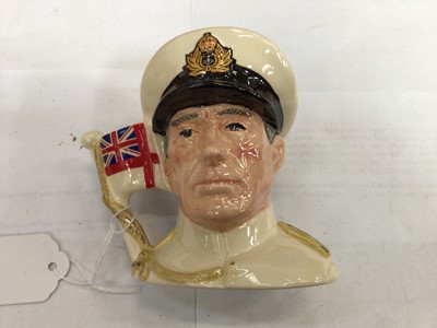 Lot 717 - Three Royal Doulton Character Jugs- Earl Mountbatten of Burma, Sir Winston Churchill and Viscount Montgomery of Alamein (3)