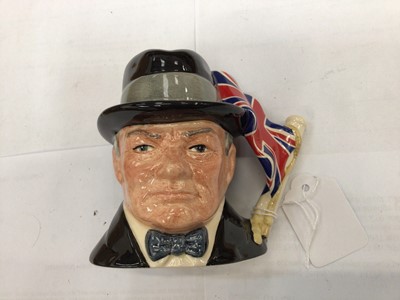 Lot 717 - Three Royal Doulton Character Jugs- Earl Mountbatten of Burma, Sir Winston Churchill and Viscount Montgomery of Alamein (3)