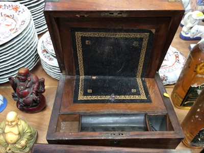 Lot 733 - Group of ceramics to include Wedgwood Jasperware, Vintage tins, art glass paperweights, two wooden work boxes and sundries