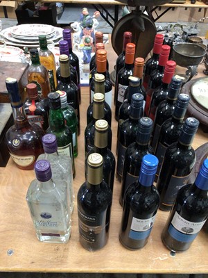 Lot 732 - Thirty two bottles of Wines and Spirts to include Gin, Courvoisier Cognac and others (32)