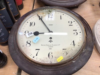 Lot 735 - 1950's British Military issue wall clock by Smiths, marked with Broad arrow and dated 1951