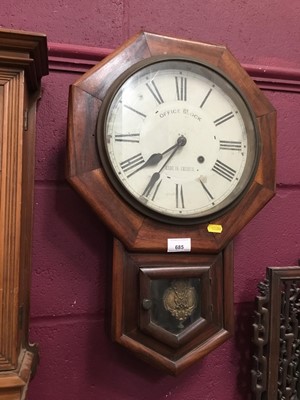 Lot 685 - Late 19th century American office clock