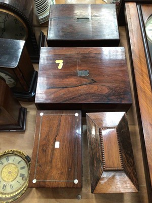 Lot 690 - Four Victorian wooden boxes, including a sarcophagus form caddy