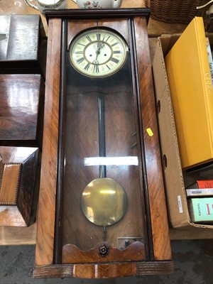 Lot 691 - Edwardian walnut cased wall clock