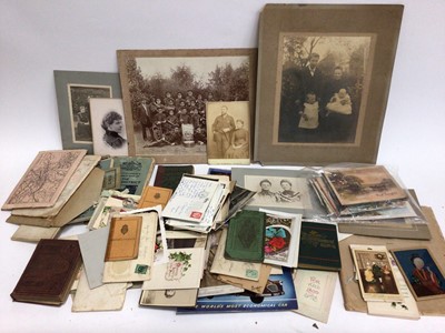 Lot 242 - Assorted ephemera, including postcards, photographs, greetings cards, motorbike and automobile leaflets, Victorian and later
