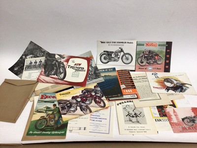 Lot 94 - Assorted ephemera, including postcards, photographs, greetings cards, motorbike and automobile leaflets, Victorian and later