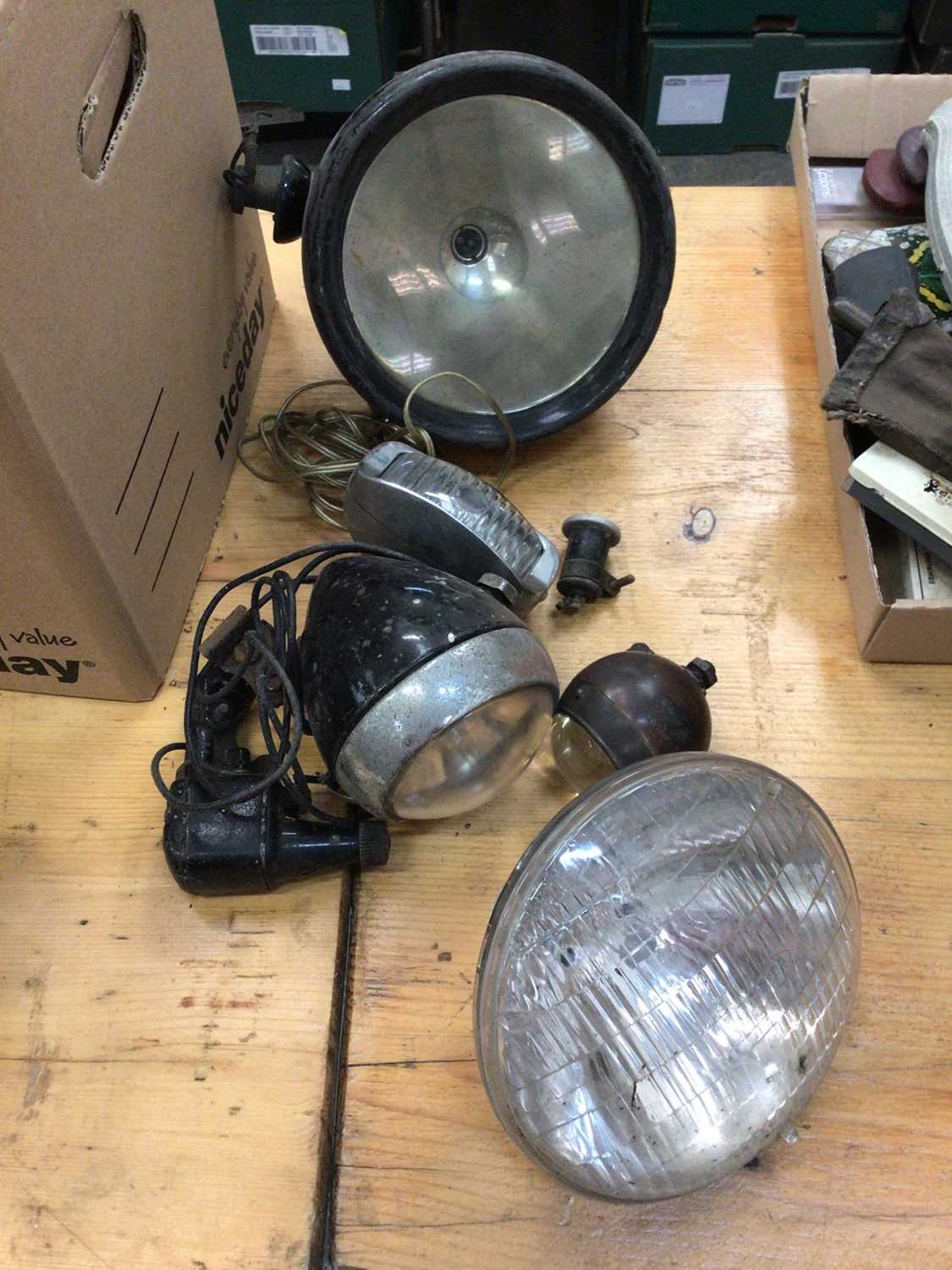 Lot 707 - Small selection of vintage headlamps