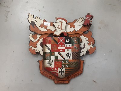 Lot 765 - Wooden coat of arms and various armorials