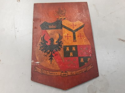 Lot 765 - Wooden coat of arms and various armorials