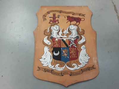 Lot 765 - Wooden coat of arms and various armorials