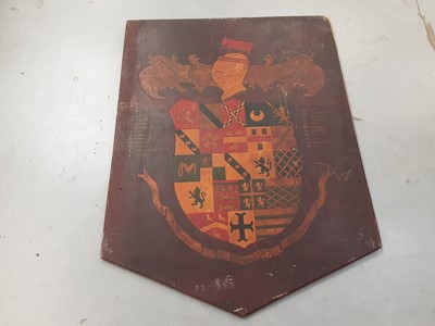 Lot 765 - Wooden coat of arms and various armorials