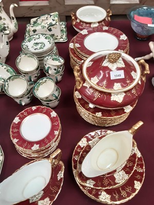 Lot 1049 - Royal Crown Derby "Vine" pattern dinner service