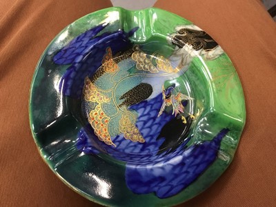 Lot 773 - 19th century Derby porcelain cups and saucers, Carlton Ware ashtray, German porcelain lamp in the form of an elephant and other decorative ceramics