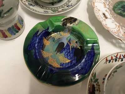 Lot 773 - 19th century Derby porcelain cups and saucers, Carlton Ware ashtray, German porcelain lamp in the form of an elephant and other decorative ceramics