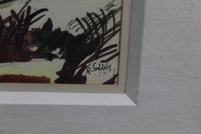 Lot 1105 - *Rowland Suddaby (1912-1972) watercolour - Flood Water on The Stour, signed p