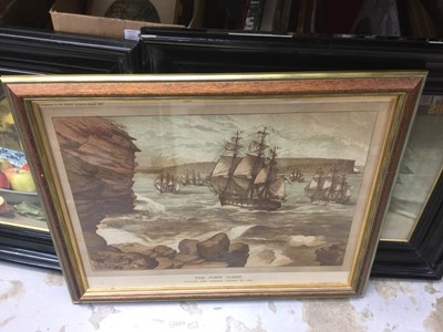 Lot 187 - Two antique framed engravings, together with other pictures and prints (qty)