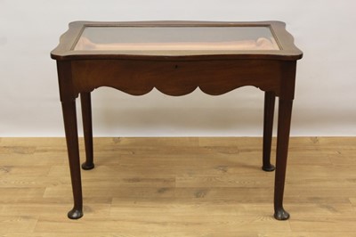 Lot 1397 - Edwardian mahogany display table on cabriole legs