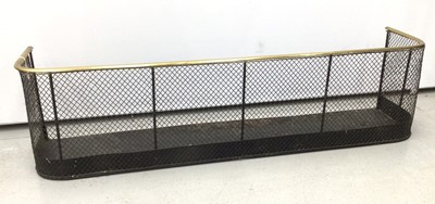 Lot 49 - 19th century brass and iron fire curb, 115cm wide x 25cm deep