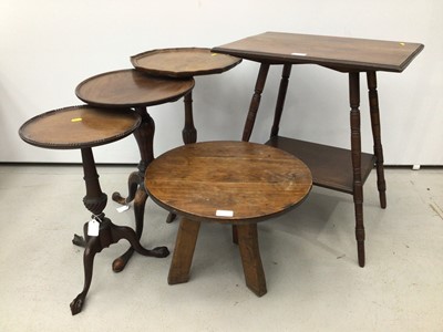 Lot 50 - Five assorted side tables to include three tripod wine tables