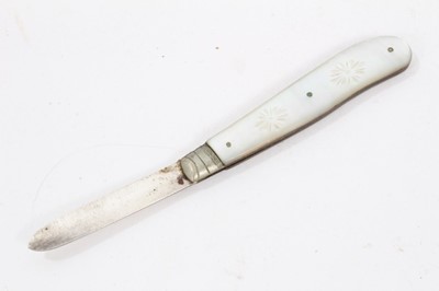 Lot 803 - Victorian silver gilt and porcelain handled paper knife, ivory pepper mill, Chinese silver dipper pen and sundries