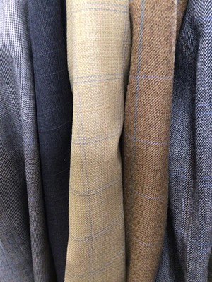 Lot 1907 - Gentlemen's vintage suits and jackets including an unworn Herringbone wool jacket by Coes, two Gurteen Sovereign wool check jackets, Berwin & Berwin grey check suit and a grey Prince of Wales check...