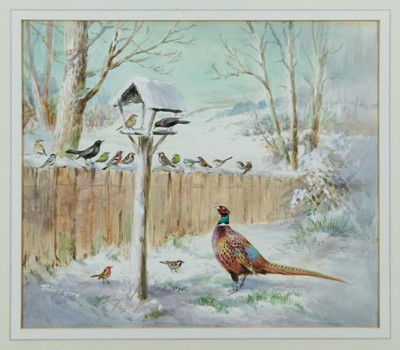 Lot 1044 - Roland Green watercolour and gouache - 'In the Queue', signed, in glazed gilt frame