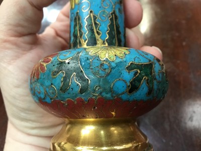 Lot 865 - Rare Chinese Ming Dynasty cloisonné enamel arrow vase, 15th / 16th century
