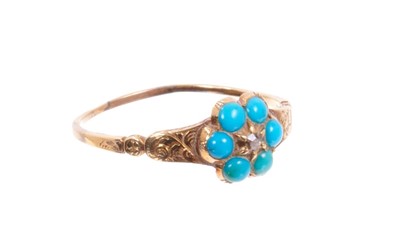 Lot 469 - Regency turquoise forget-me-not ring