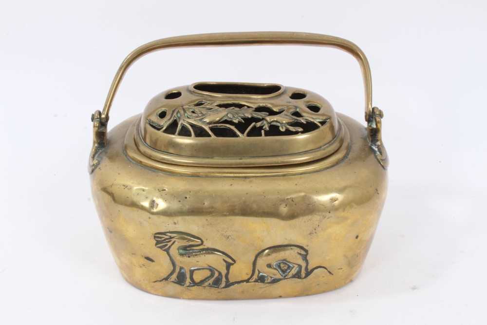 Lot 887 - 19th century Chinese brass hand warmer