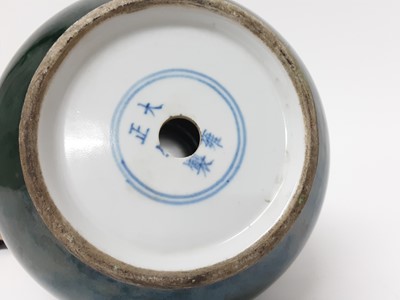 Lot 233 - Chinese green crackle glaze vase