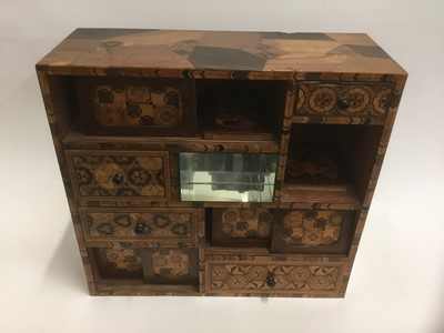 Lot 857 - Large Japanese parquetry inlaid cabinet