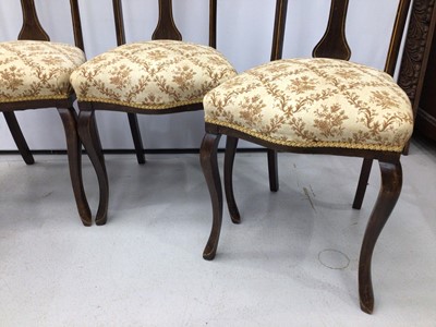 Lot 987 - Edwardian Art Nouveau mahogany set of four dining chairs