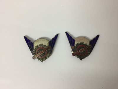 Lot 1857 - Two rare 1920s vintage motoring British Salmson London cars enamel badges