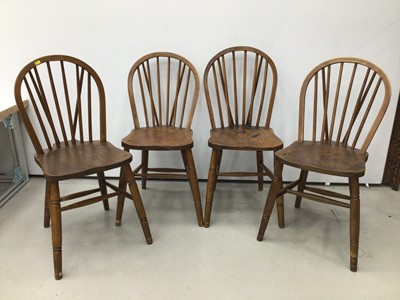 Lot 203 - Set of four stick back chairs plus dressing mirror