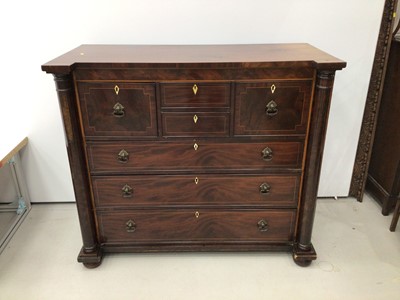 Lot 206 - Large mahogany inlaid chest of drawers
