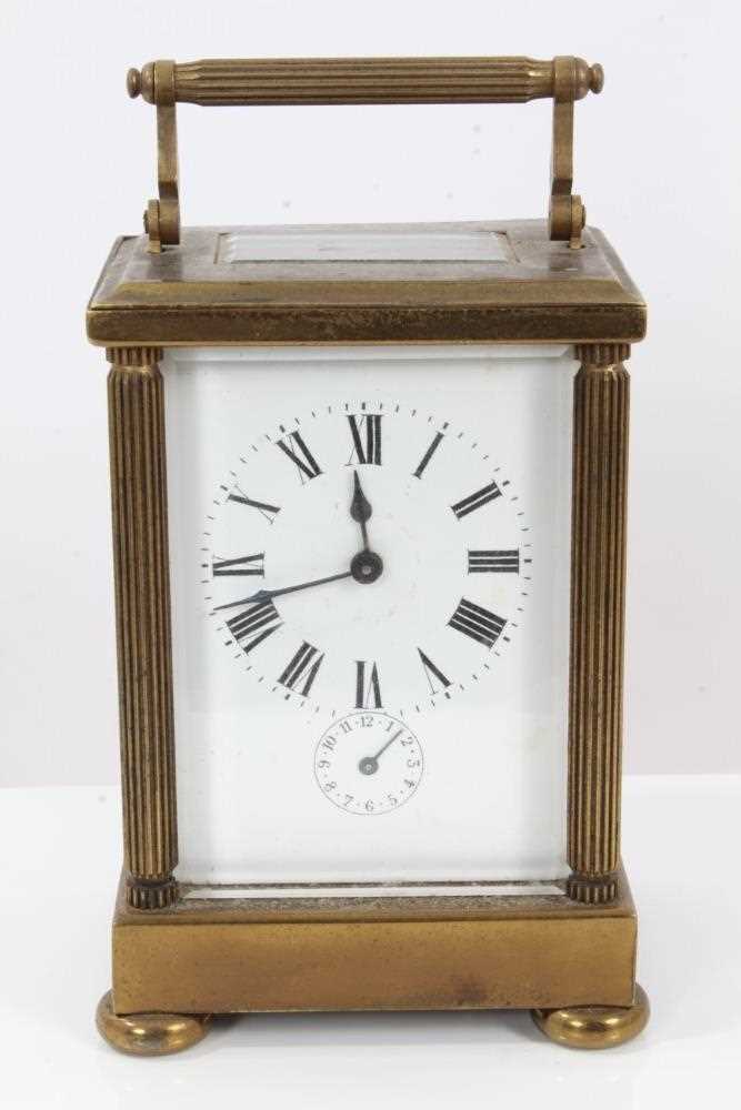 Lot 609 - Good quality Edwardian alarm carriage clock