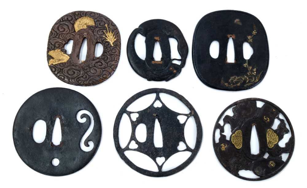 Collection Tsuba Lot 845 - Good collection of six Japanese tsuba