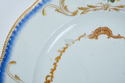 Lot 173 - A Meissen plate from the Stadhouder William V service, circa 1772-74, blue crossed swords and dot mark, the centre painted with a view of 'De Stad Montfoort', titled on the reverse in black script,...
