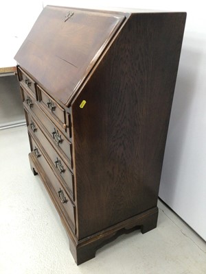 Lot 201 - Oak bureau H98, W80, D44cm