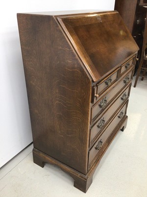 Lot 201 - Oak bureau H98, W80, D44cm