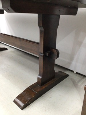 Lot 166 - Oak refectory table H75, W182.5, D83cm