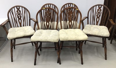 Lot 168 - Set of 6 wheel back chairs H89.5, W44, D45cm